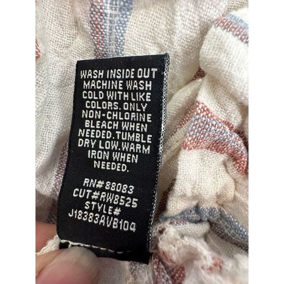 Rewind Linen Blend Stripped Pants Women's M - Picture 11 of 11